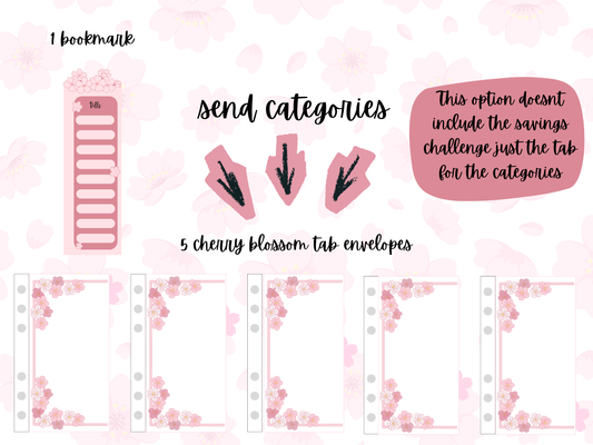 Cherry blossom tabbed envelopes