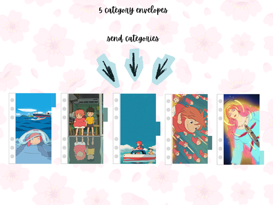 Ponyo tabbed envelopes