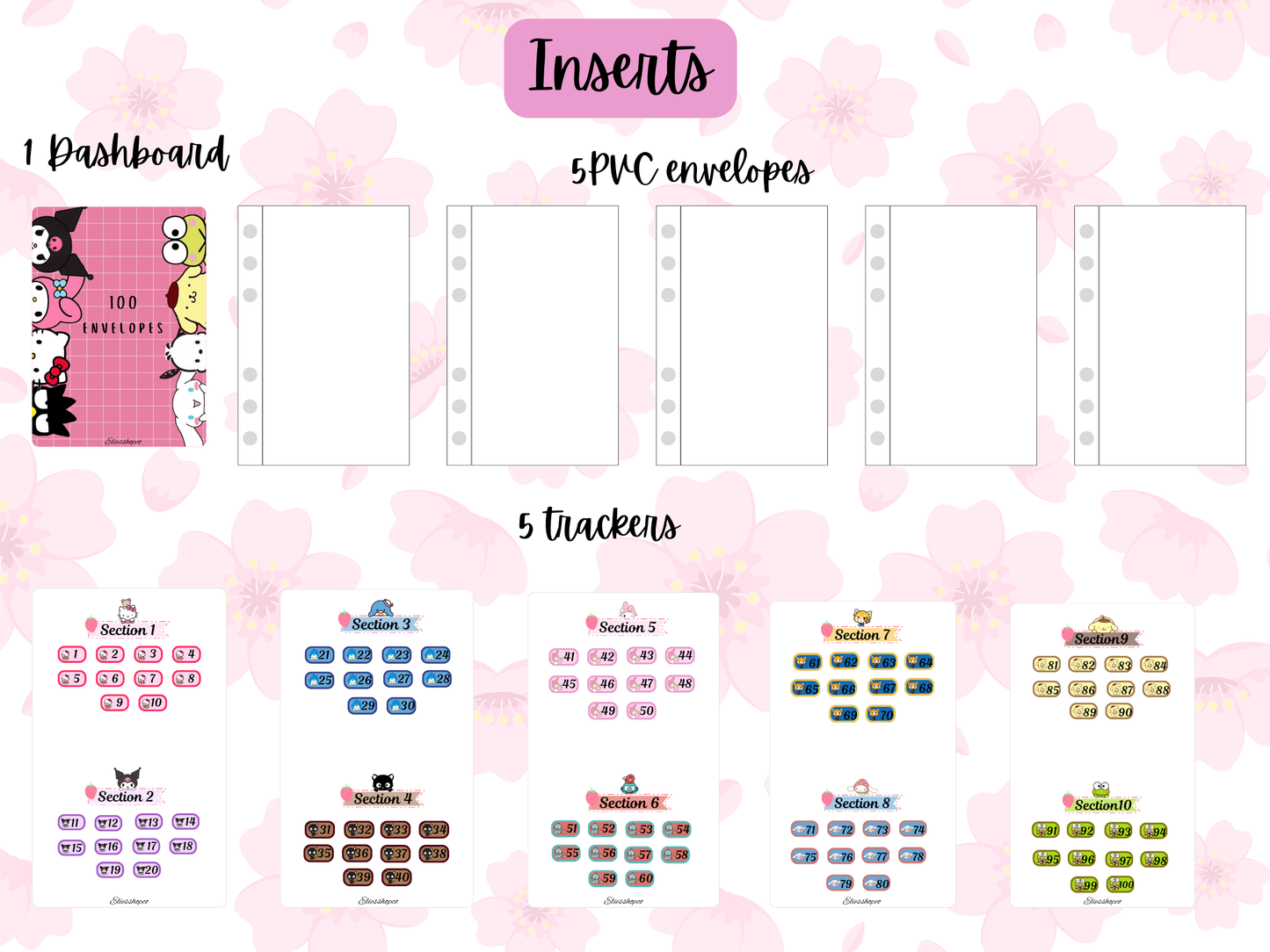 100 envelope sanrio