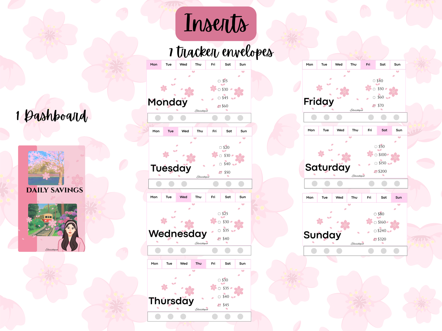Daily savings blossom cherry theme
